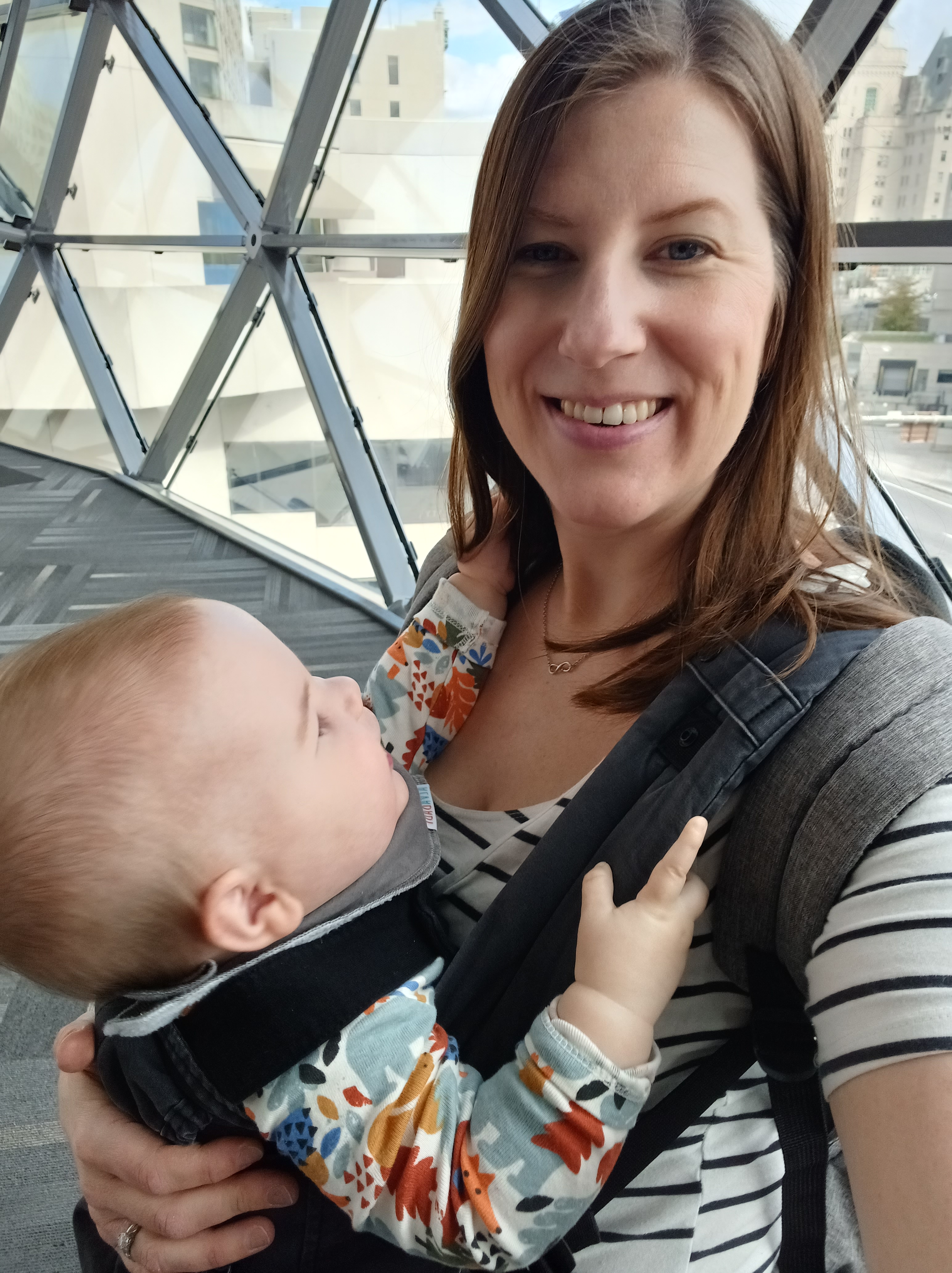 Amy Lynch and her youngest baby attending Startup Canada's Conference in October 2022