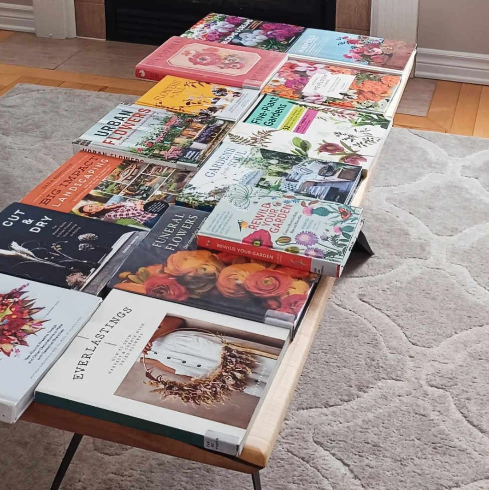 Library horticulture, gardening, florist and flower arranging books to create perennial and annual gardens.